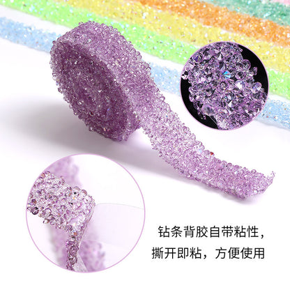 One size per pack, resin rhinestones with double-sided tape, self-adhesive handmade shoebags, crystal rhinestone stickers, clothing accessories, lace fabric