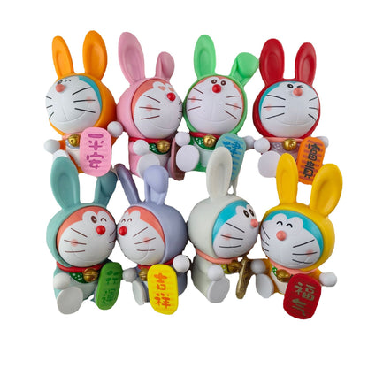 8 Year of the Rabbit wishes, blessings, jingle cats, Doraemon, figurines, fortune transfers, koi tides, birthday dolls, decorations