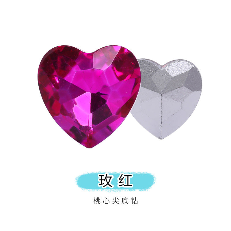 Heart Pointed Bottom Diamond Rhinestones - Crystal Glass Phone Sticker Clothing Headband Jewelry Accessories