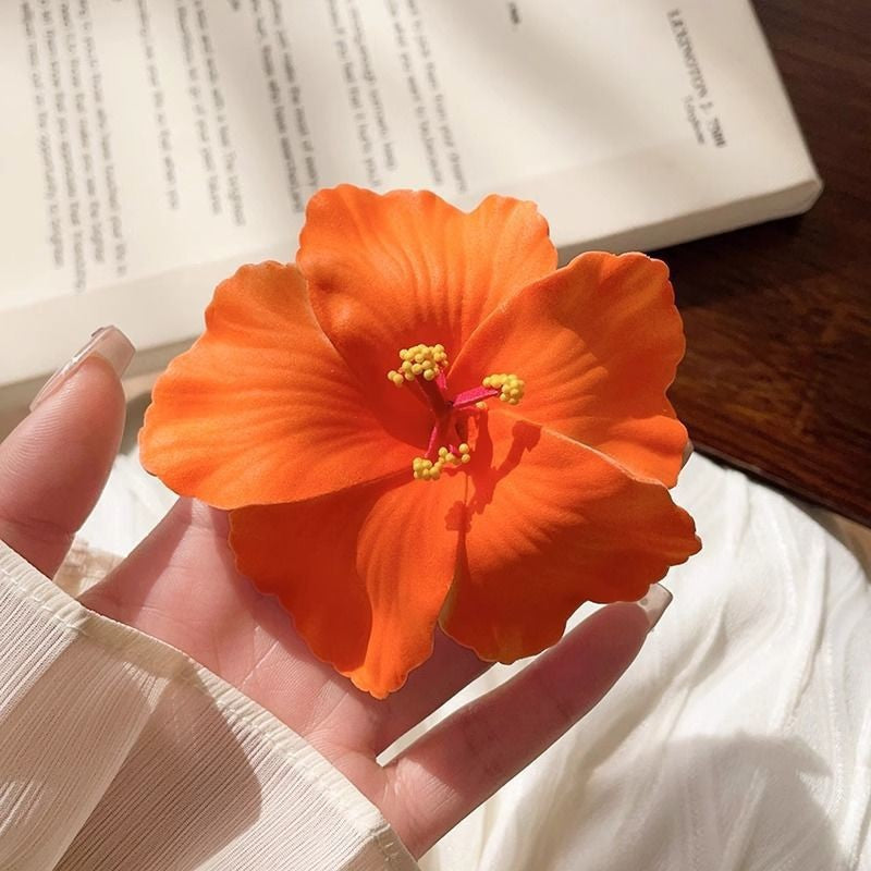 Flower hairpin female hottie photo headgear retro super fairy atmosphere blue beautiful new Chinese side clip hair accessories