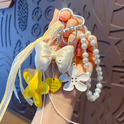 Handmade DIY beaded mobile phone chain keychain pendant creative miu series bag charm accessories car key chain