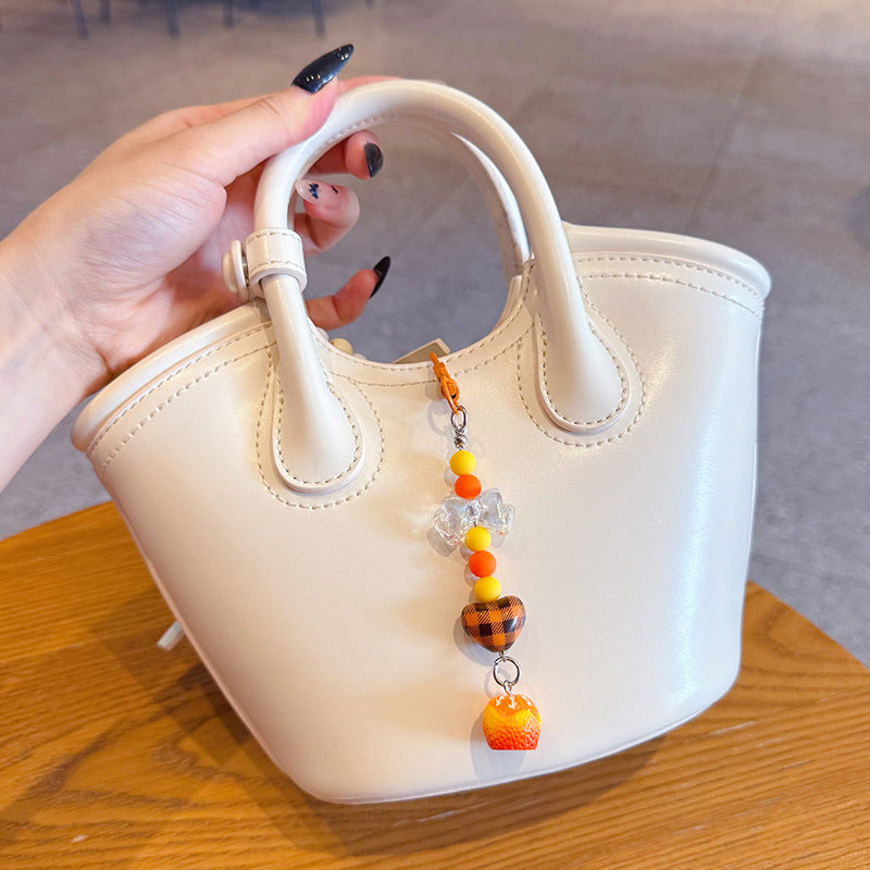 Creative DIY bow beaded mobile phone chain keychain pendant couple miu series bag keychain pendant wholesale