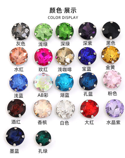 Four-corner gemstone flower crystal claw diamond thickened with base support Hand stitched rhinestone event dinner wear accessories claw drill