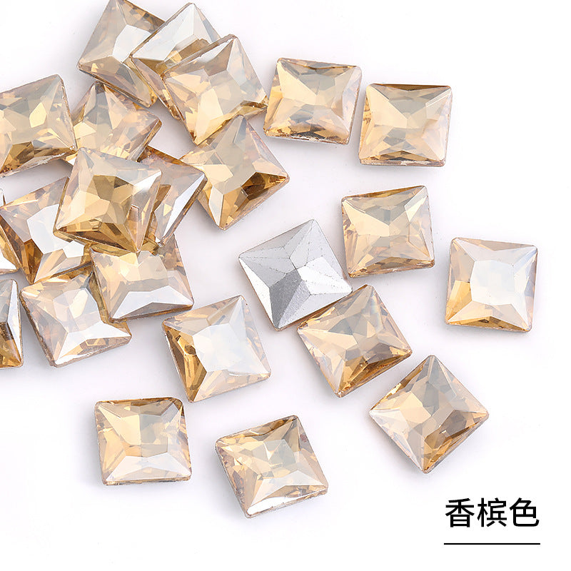 Square special-shaped diamonds, real silver-plated bottoms, bags, hair clips, accessories, shoes, clothing, accessories, pointed bottoms, square diamonds
