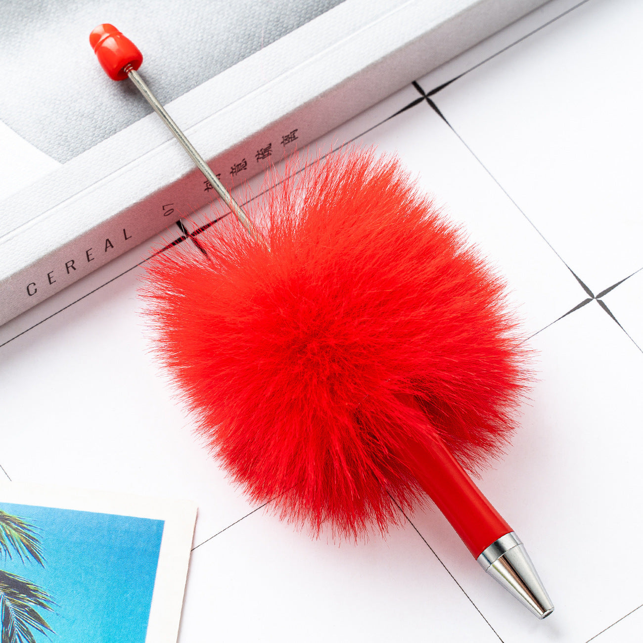DIY Plastic Ballpoint Pen - Creative Handmade Plush Cartoon Hairball Pen Wholesale