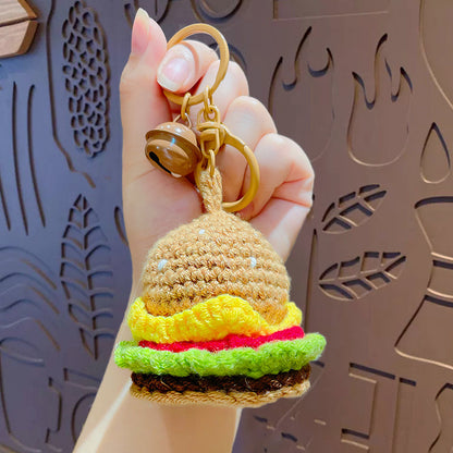 Creative plush weaving good things happen keychain small pendant cartoon crochet persimmon bag bag keychain small gifts
