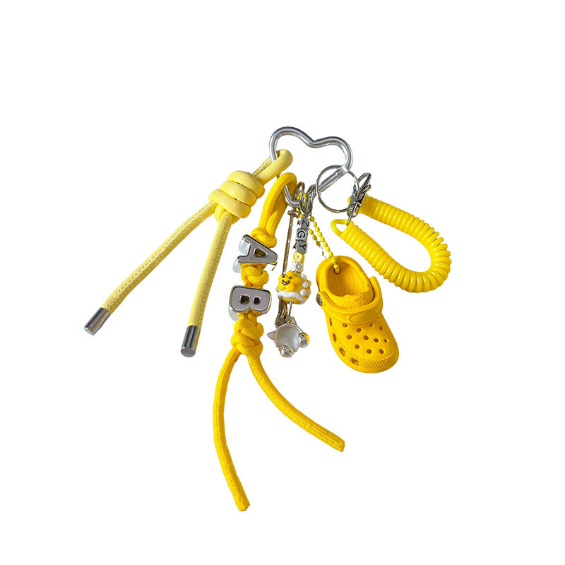 Creative handmade DIY hole shoes bracelet keychain couple miu tie bag pendant keychain small pendant accessories