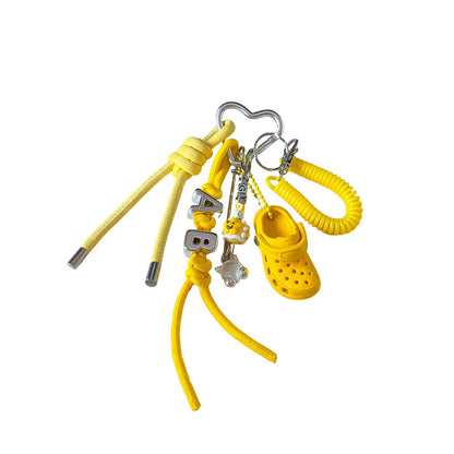 Creative handmade DIY hole shoes bracelet keychain couple miu tie bag pendant keychain small pendant accessories