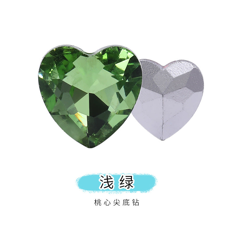 Heart Pointed Bottom Diamond Rhinestones - Crystal Glass Phone Sticker Clothing Headband Jewelry Accessories