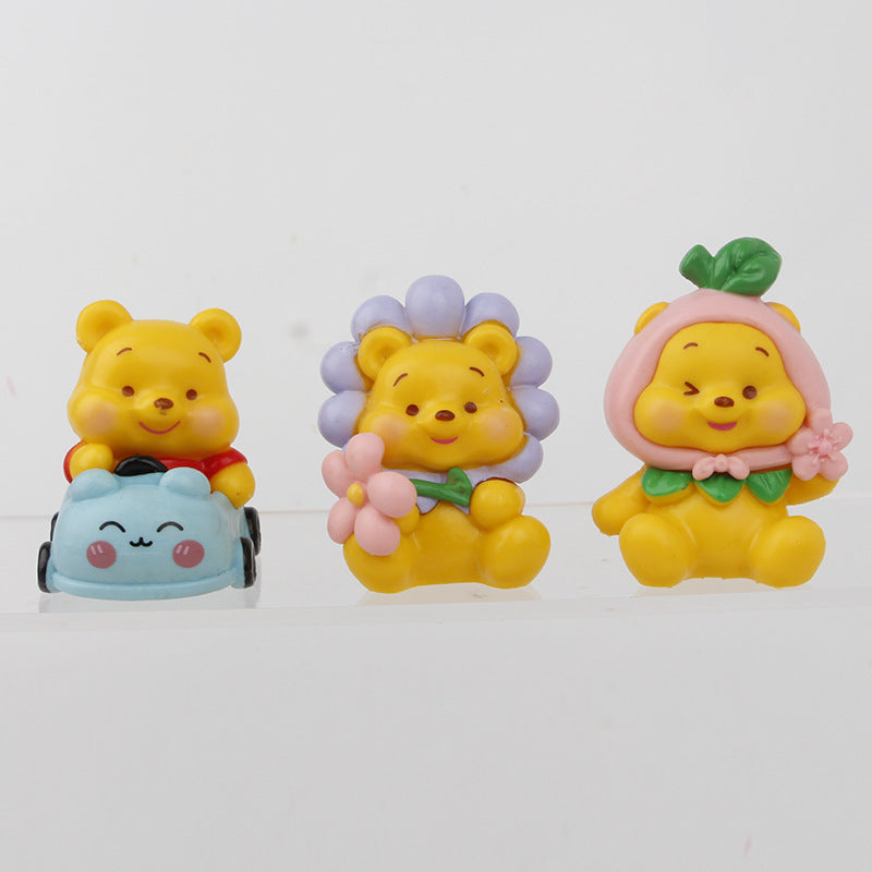 Cross-border sleeping strawberry bear figure Pooh bear sleeping bear claw machine trendy play blind box gacha doll ornament wholesale