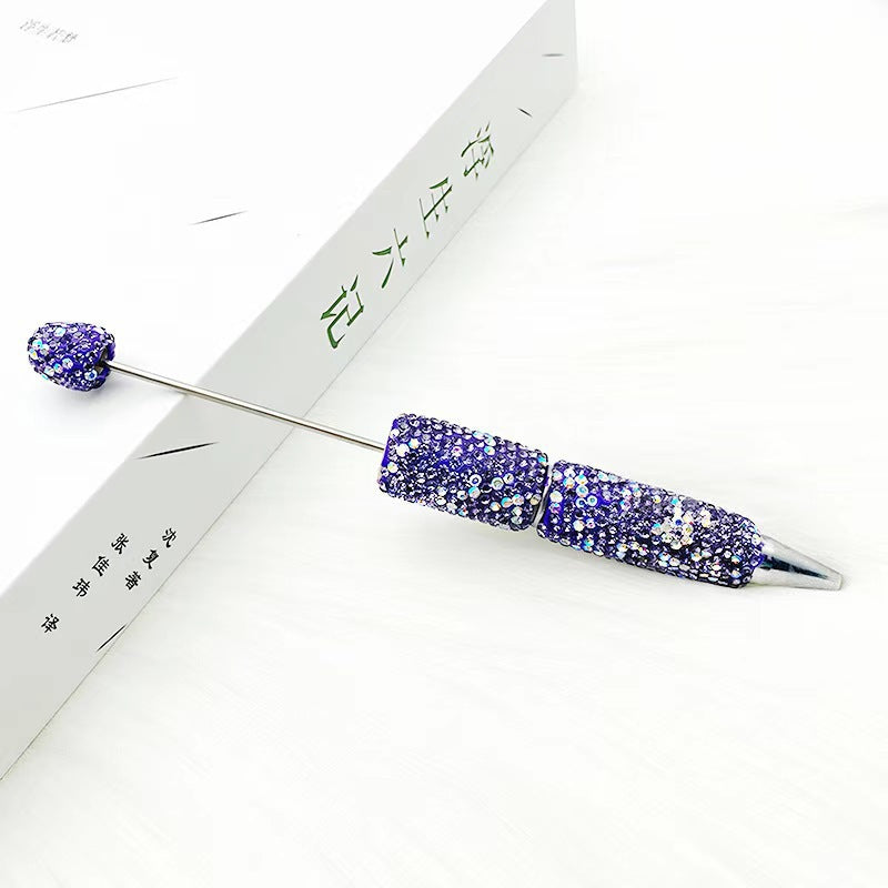AB full diamond ballpoint pen diy cross-border creative beaded ballpoint pen cap with diamond heavy industry gift pen spot wholesale