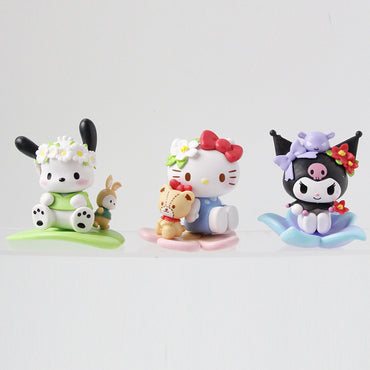 Melody jade cinnamon Kuromi flower series blind box trendy toy figure birthday gift cute doll table ornament piece