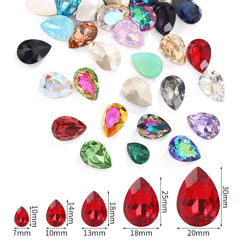 K9 material, pointed bottom pear-shaped rhinestone, color-resistant base, clothing crystal accessories, high-end pinkstone rhinestone
