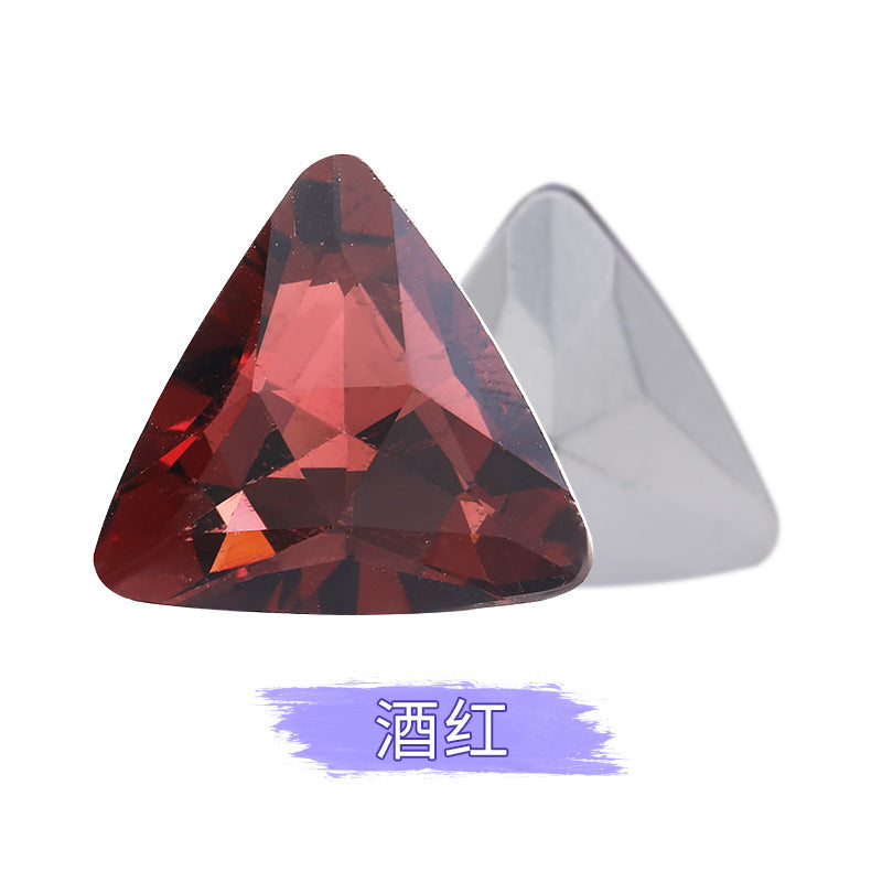 Pointed bottom triangular diamond, irregular rhinestone phone case, diamond attachment, diamond apparel, clothing, shoes, bags, crystal jewelry, accessories, pointed bottom triangular diamond