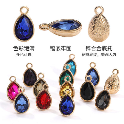 Cross-border hot-selling waterdrop pendants, gold-plated base diamond-inlaid headbands, clothing accessories, earrings, necklaces, accessories, versatile single pendants