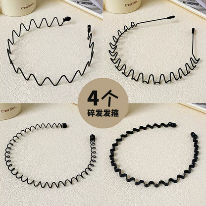 Simple black metal headband for women's face washing, sports invisible men's hairband fixed headband that does not tighten hair clips