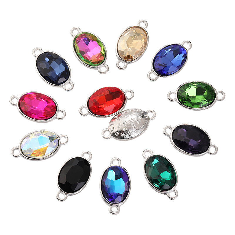 Oval 10*14mm double hanging zinc alloy silver chain headband pendant clothing DIY accessories hairpin headband hanging