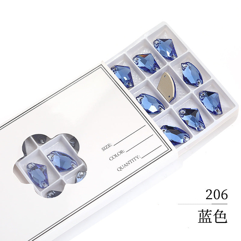 Axe Flat Buckle - Flat Bottom Special-Shaped Hand-Sewn Rhinestones Real Silver Plating Shoe Accessories Luggage Clothing