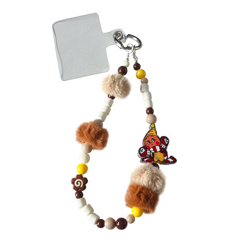 Creative DIY star doll hairball beaded mobile phone chain doll pendant handmade bag keychain pendant