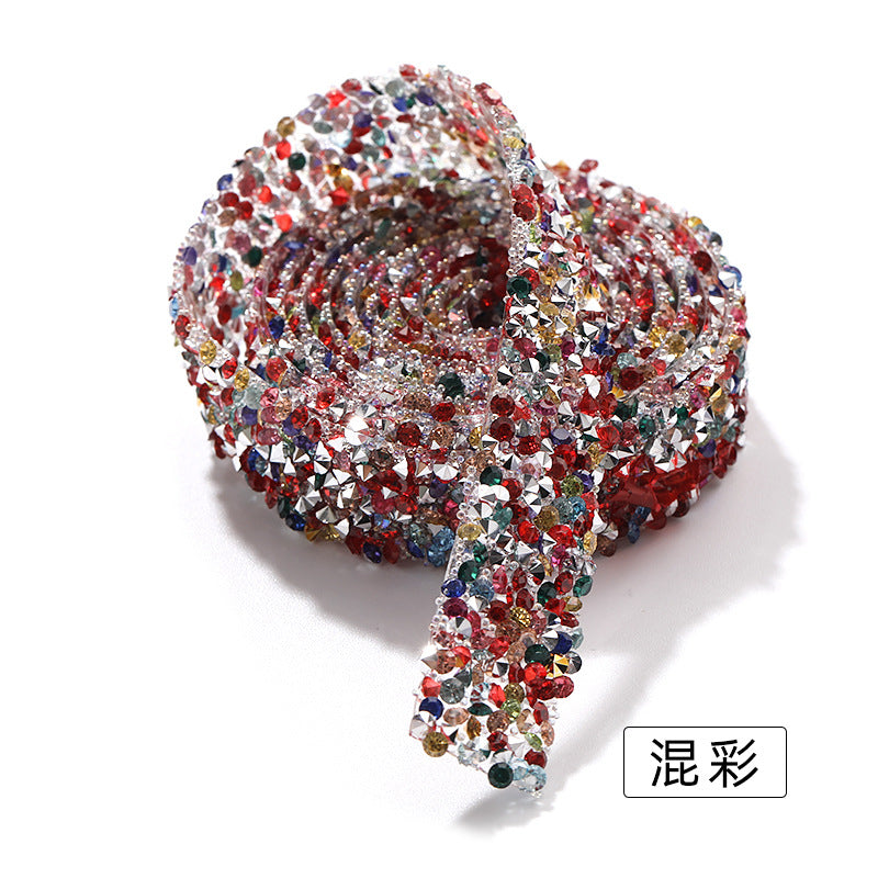 Resin drill belt width 1.2cm tear off instant jewelry handicrafts cups, shoes bags clothing accessories color diamond belt 1 yard