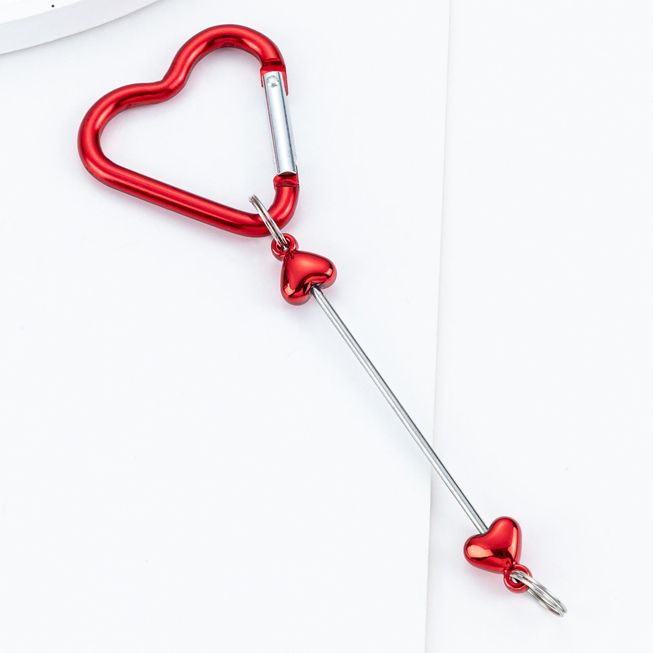 DIY Beaded Love Carabiner - Metal Bag Hook Jewelry Outdoor Kettle Backpack Carabiner