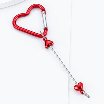DIY Beaded Love Carabiner - Metal Bag Hook Jewelry Outdoor Kettle Backpack Carabiner