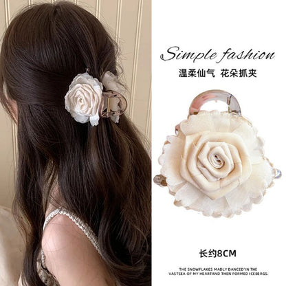 Flower hairpin female hottie photo headgear retro super fairy atmosphere blue beautiful new Chinese side clip hair accessories