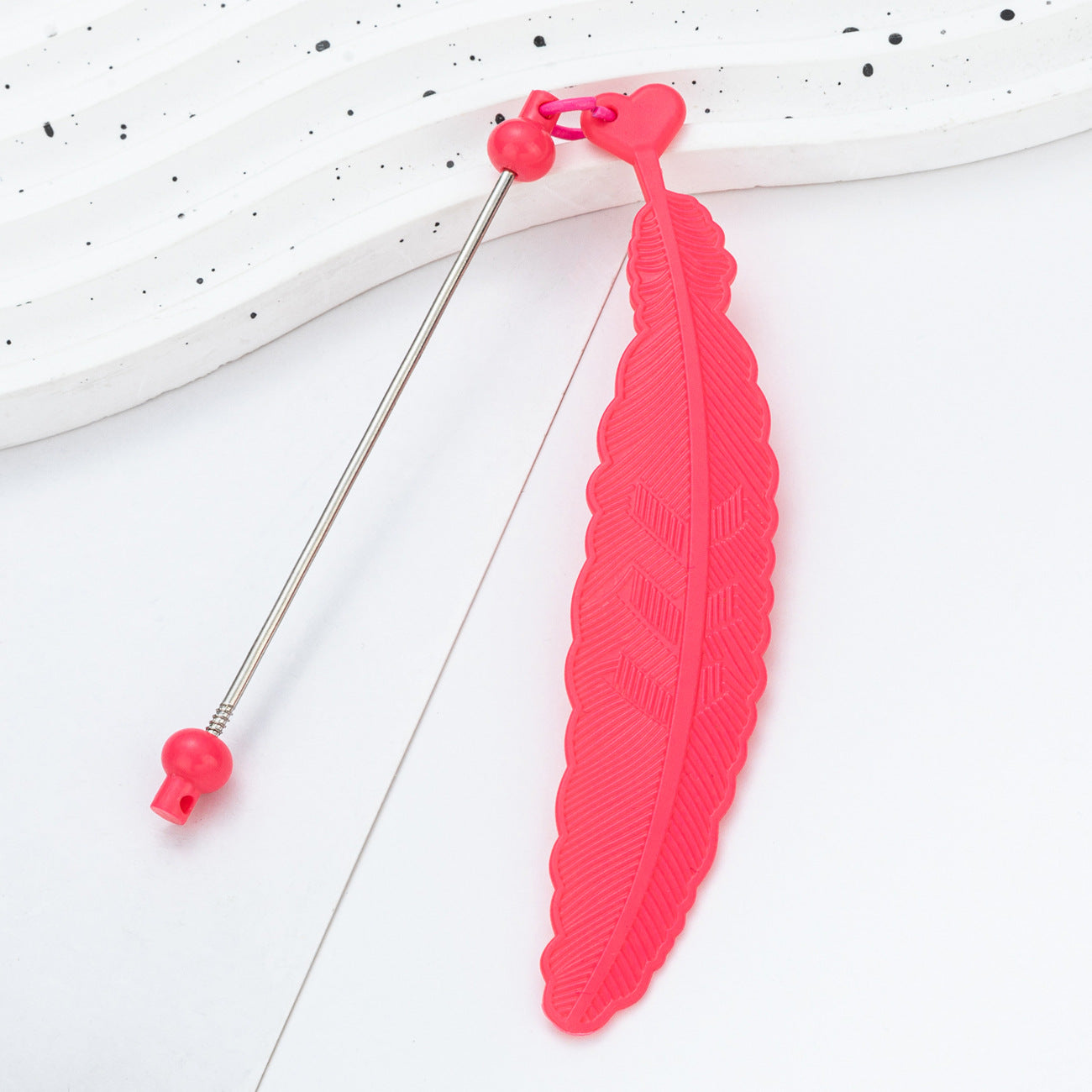 Plastic Feather Bookmark - Cartoon Pendant Children Handmade Beaded Reading Mark Book Holder