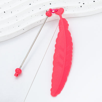 Plastic Feather Bookmark - Cartoon Pendant Children Handmade Beaded Reading Mark Book Holder