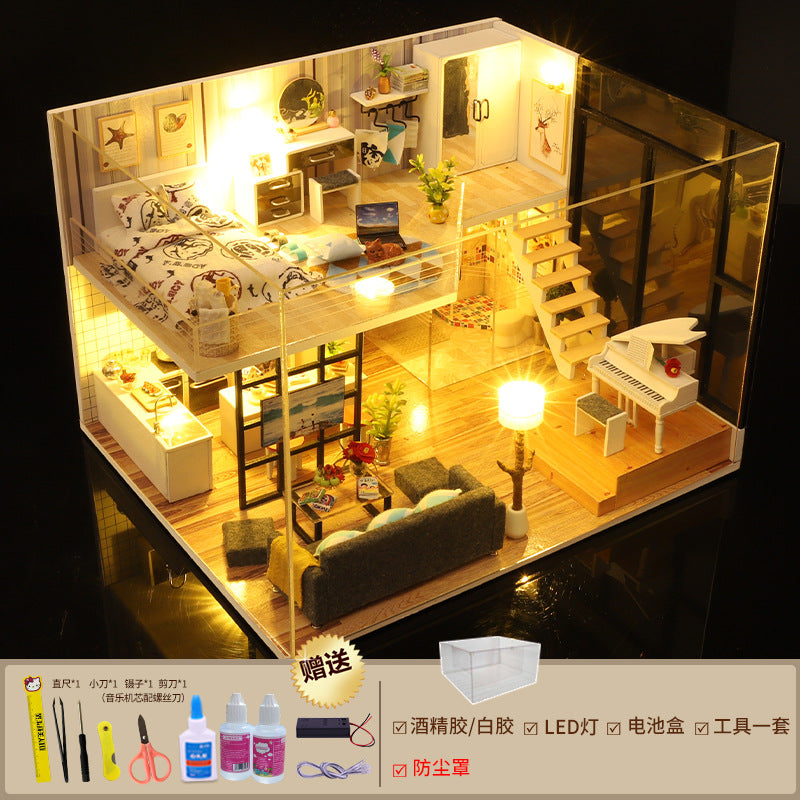 Yangbei DIY cabin making mini princess small house model assembly villa toy creative birthday gift female