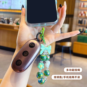 DIY colorful love bow beaded mobile phone chain small pendant couple simple car bag keychain pendant