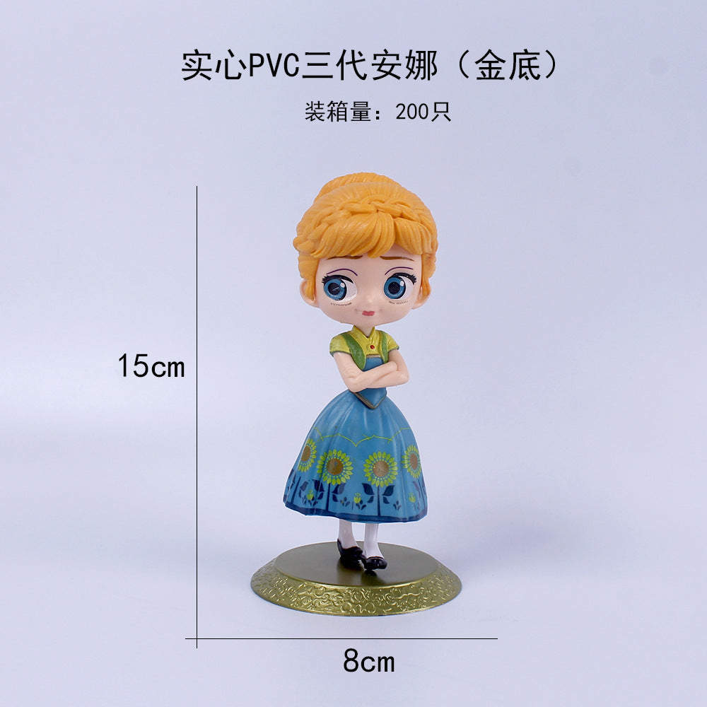 Q version of the girl, the 2nd generation of the ice and snow series princess, the 3rd generation of Elsa, the cake decoration ornaments, the figure model scene decoration
