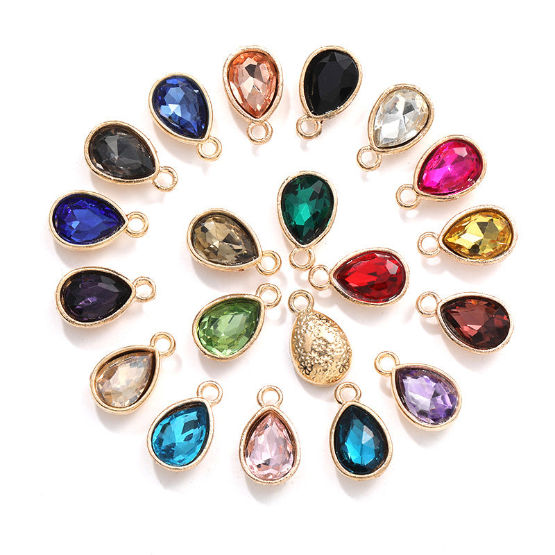 Cross-border hot-selling waterdrop pendants, gold-plated base diamond-inlaid headbands, clothing accessories, earrings, necklaces, accessories, versatile single pendants