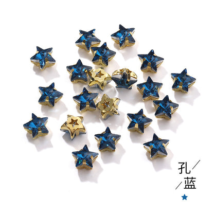 New 10mm five-pointed star hand-stitched glass thickened claw drill 3D DIY wedding dress, clothing, shoes, bags, hair clips, accessories