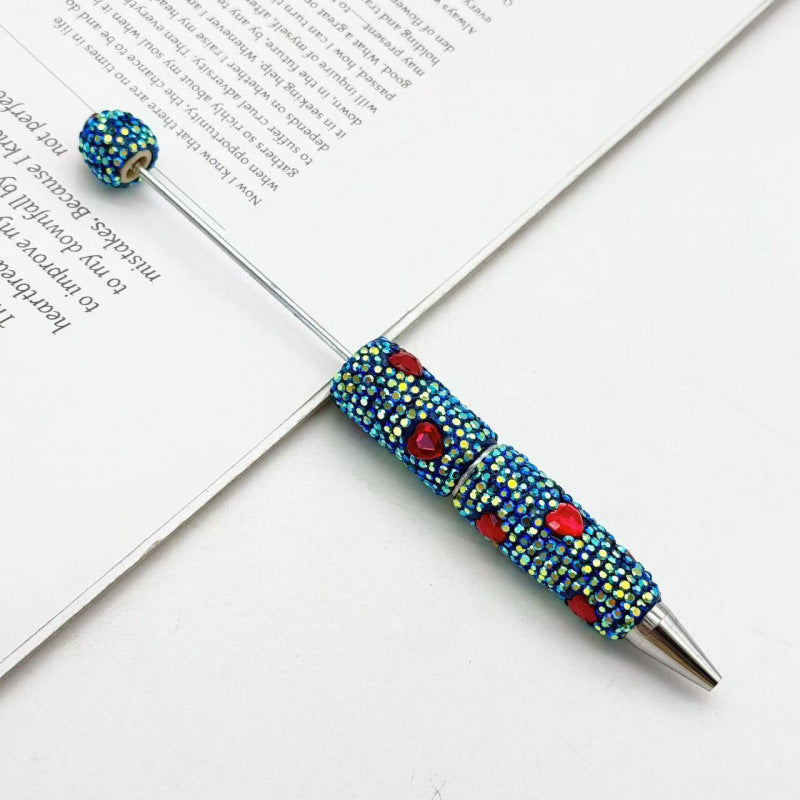 Creative colorful love full diamond ballpoint pen DIY beading electroplating handmade diamond set ballpoint pen cross-border hot sale spot