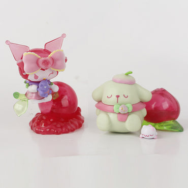 Cute and cute vitality peach peach kulomi figure model tide toy doll desktop car ornaments wholesale