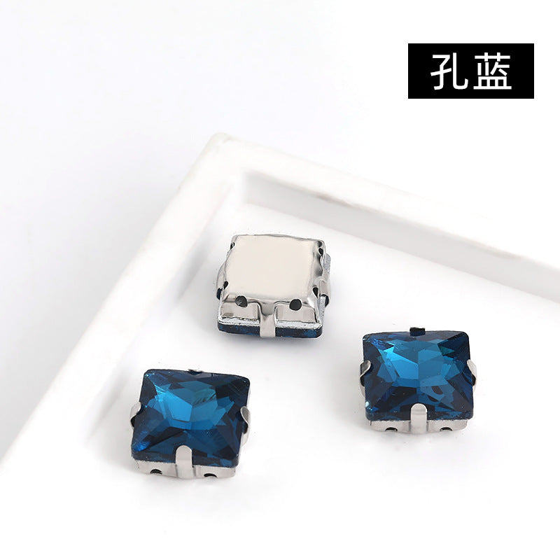 Square claw drill perforated hand sewing rhinestone wedding dress accessories handmade material accessories square claw drill