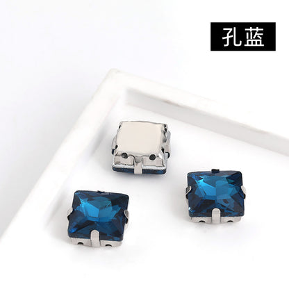 Square claw drill perforated hand sewing rhinestone wedding dress accessories handmade material accessories square claw drill