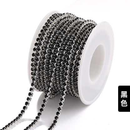 Hot Selling Multicolor White K Claw Chain 2 2.5 2.8 3mm Dense Crystal Glass Drill Claw Chain DIY Clothing Decorations