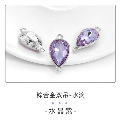 Direct supply of waterdrop double pendants, zinc alloy pendants, earrings, bracelets, jewelry accessories, high-value waterdrop double pendants