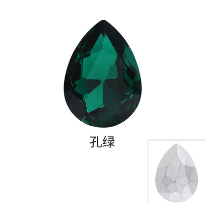 Drop Shape Diamond, Real Silver Plated Bottom Glass, Rhinestone Luggage, Hair Accessories, Accessories, Culet Drop Diamond