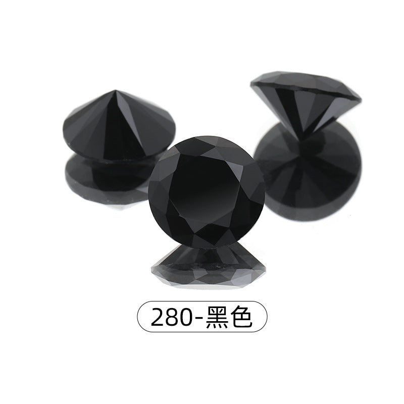 Cross-border round zircon bare stone, pointed bottom glass diamond, colored zircon sparkle, bright white zircon nail drill manufacturer