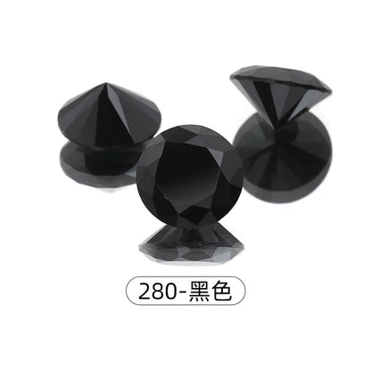 Cross-border round zircon bare stone, pointed bottom glass diamond, colored zircon sparkle, bright white zircon nail drill manufacturer