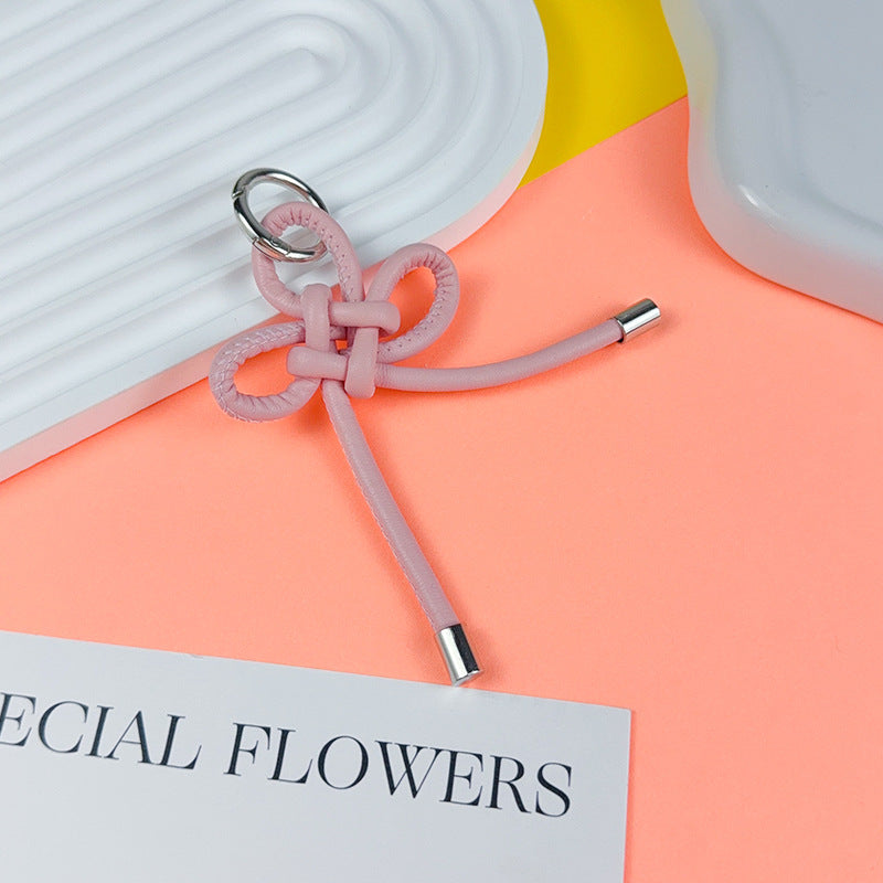 Creative PU leather Chinese knot keychain pendant accessories couple miu bag keychain pendant small gift