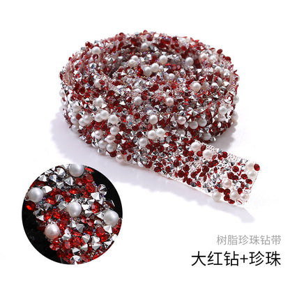Resin Diamond Rhinestone Strips - Tear-Off Ready-to-Paste Sequins Hot Diamond Shoes Clothing Accessories and DIY crafty