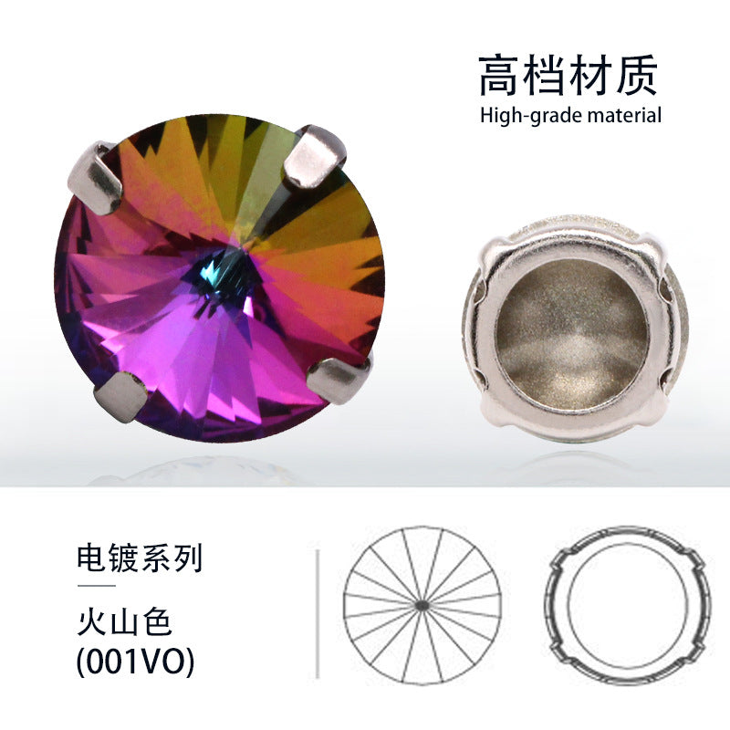 Factory direct sales satellite hollow claw drill glass special-shaped copper claw thickened hand-sewn garment accessories DIY accessories