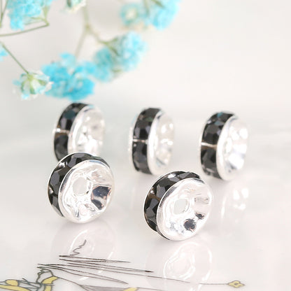 Handmade accessories diamond ring bead separator color bracelet diamond encrusted spacer wheel rim 6 8 10 12mm DIY jewelry accessories