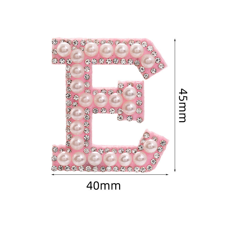 Hot Heat Patch Stickers with 26 English Letters DIY Accessories Clothing Accessories White Diamond Pink Nonwoven Fabric Stickers