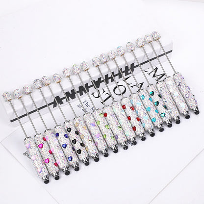 Colorful full diamond touch screen ballpoint pen creative DIY beaded multi-color love rhinestone ballpoint pen advertising gift pen