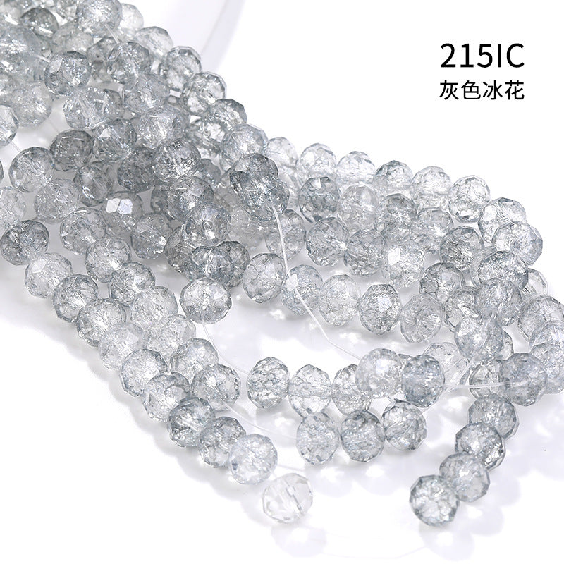 Multicolor Ice Flower Faceted Crystal Glass Beads - Wheel Scatter Bead Bracelet Necklace Accessories